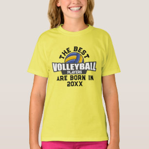 Custom Volleyball Birth Year Name Number T-Shirt