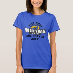 Custom Volleyball Birth Year Name Number T-Shirt
