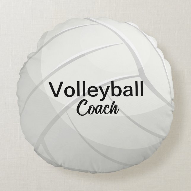 Custom Volleyball Coach Keepsake Round Pillow (Front)