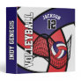 Custom - Volleyball in Red, White and Navy Blue 3 Ring Binder