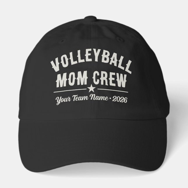 Custom Volleyball Mom Crew Hat, Team Name & Year Hat (Front)