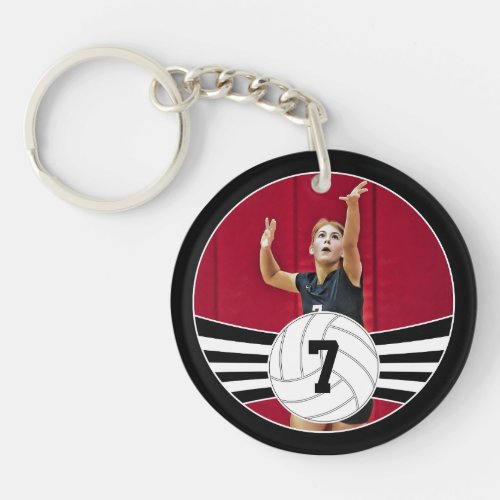 CUSTOM Volleyball Photo  Jersey Number Key Chain