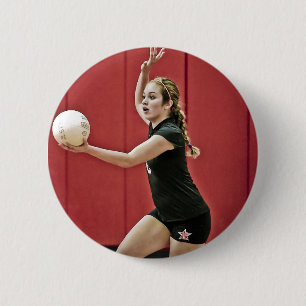 Custom Volleyball Photo Sport Button