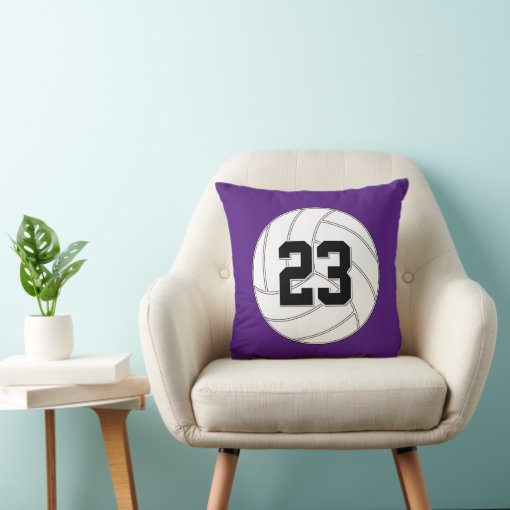 Custom Volleyball Player Jersey Number or Letters Throw Pillow Zazzle