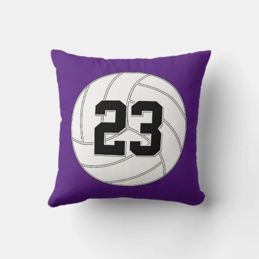 Custom Volleyball Player Jersey Number or Letters Throw Pillow Zazzle