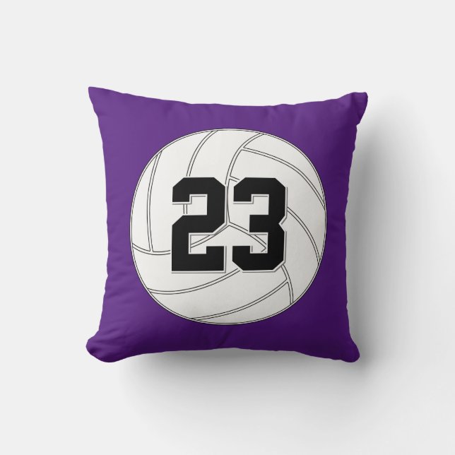 Custom Volleyball Player Jersey Number or Letters Throw Pillow (Front)