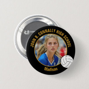 Custom Volleyball Player Photo High School Spirit Button