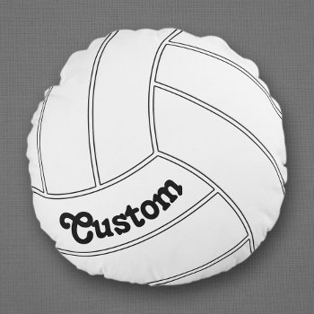 Custom Volleyball Round Decorative Throw Pillow by SoccerMomsDepot at Zazzle