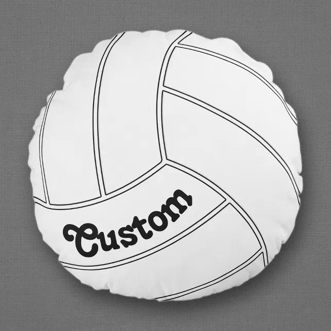 Custom Volleyball Round Decorative Throw Pillow Zazzle