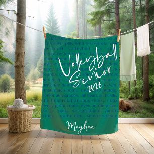 Custom Volleyball Senior Motivational Typography Fleece Blanket