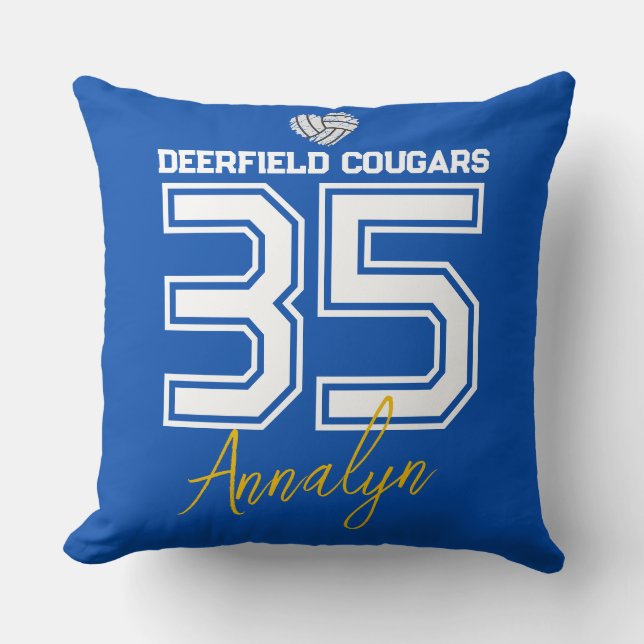 Custom Volleyball Senior Night Graduation Throw Pillow (Front)