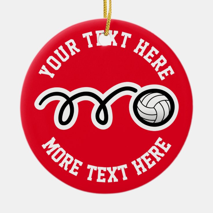 Custom volleyball sports Christmas tree ornament | Zazzle