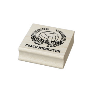 Custom Volleyball Symbol Rubber Stamp