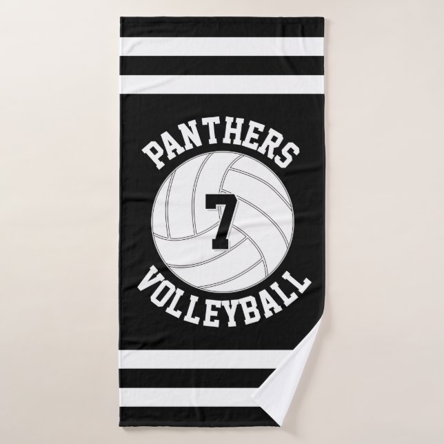 Custom Volleyball Team Name and Player Number Bath Towel (Bath Towel)