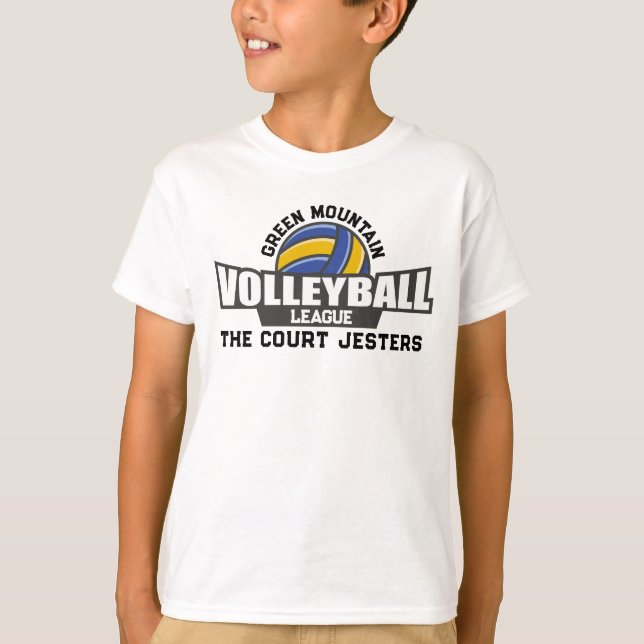 Custom Volleyball Team Name Number Club League T-Shirt (Front)
