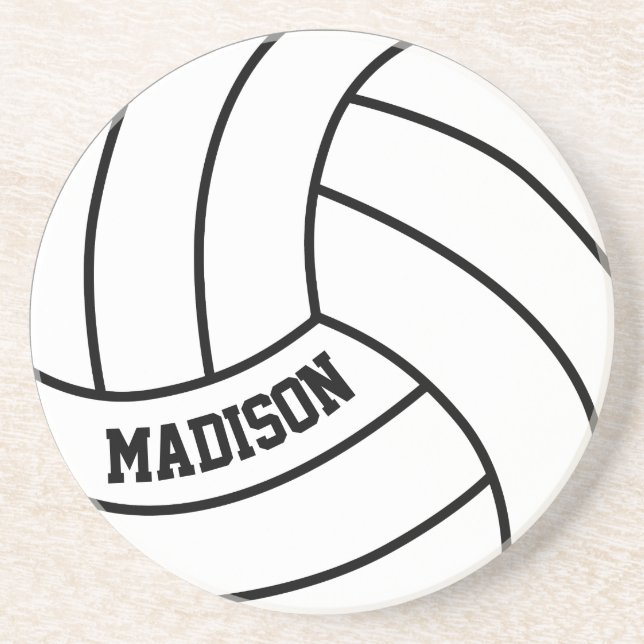 Custom Volleyball Team Name or Text Fun Sports Coaster (Front)