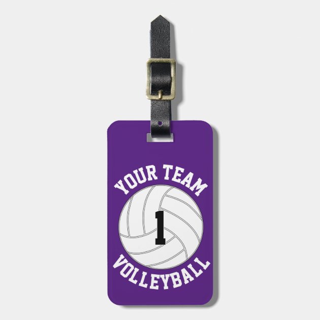 Two Volleyball Zipper Pull/Bag Tags Personalized with Name Team Number Colors 