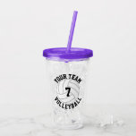 Custom Volleyball Team Name & Player Number Sports Acrylic Tumbler Custom Volleyball Team Name & Player Number Sports Acrylic Tumbler