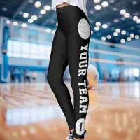 Custom Volleyball Team Name & Player Number Sports Leggings