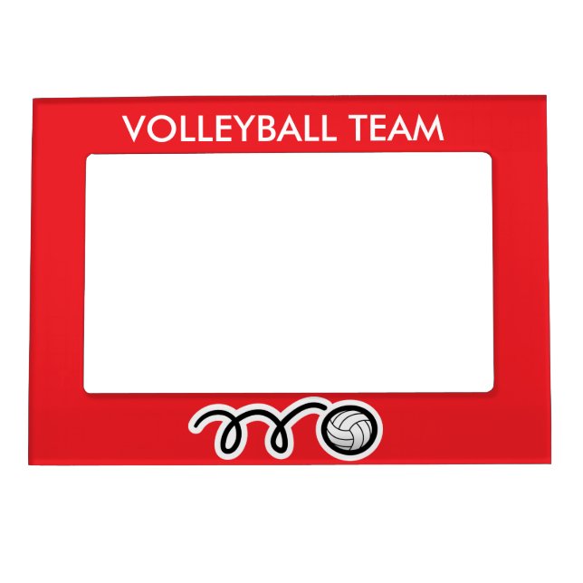 Custom volleyball team picture frame magnets (Front)