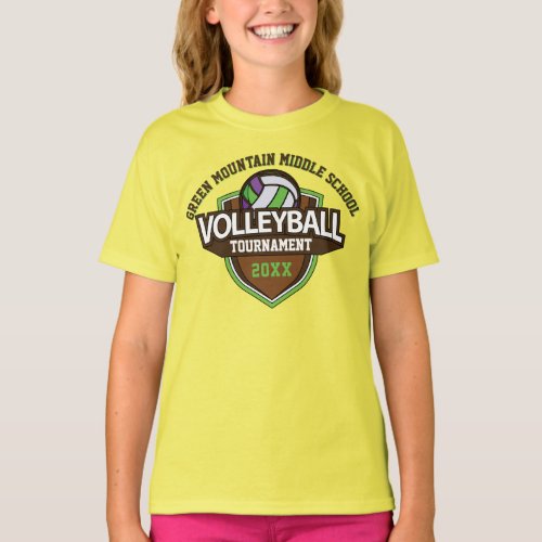 Custom Volleyball Tournament Year Name Number T_Shirt