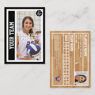 Custom Volleyball Trading Card (Black)