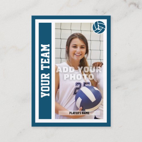 Custom Volleyball Trading Card Ocean Blue