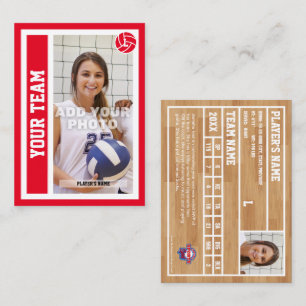 Custom Volleyball Trading Card (Red)