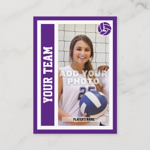 Custom Volleyball Trading Card Royal Purple