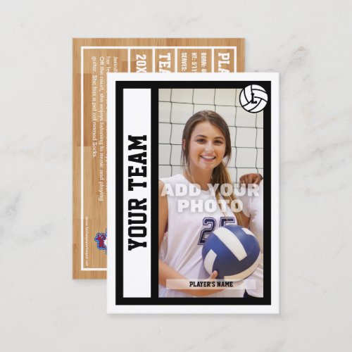 Custom Volleyball Trading Card White