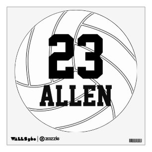 Custom Volleyball Wall or Locker Tag Decal