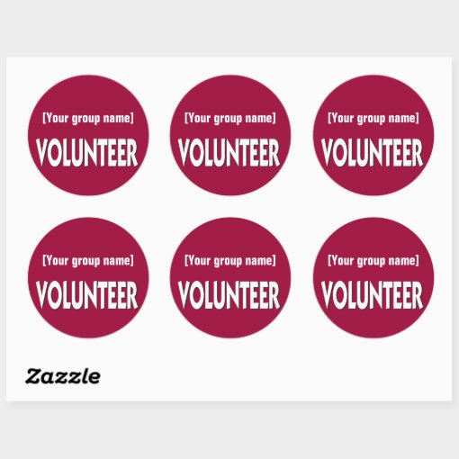 Custom Volunteer Badge Classic Round Sticker | Zazzle