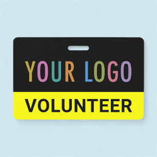 Custom Volunteer Badge Clip or Lanyard Event Logo
