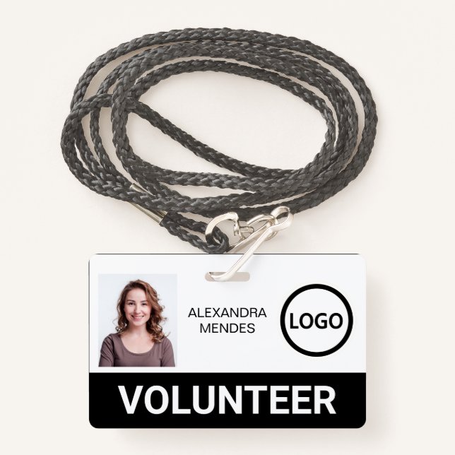 Custom Volunteer Badge Lanyard Event Team Logo (Front with Lanyard)
