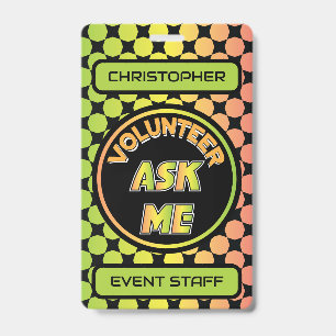 Custom Volunteer Event Staff Badge