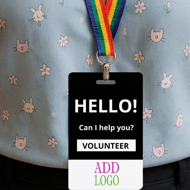 Custom Volunteer - Photo pass charity logo lanyard Badge (Creator Uploaded)