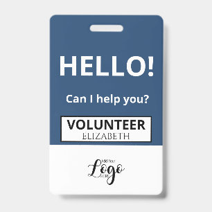 Custom Volunteer - Photo pass- Name ID Badge