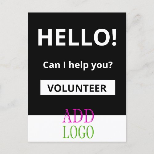 Custom Volunteer _ Photo pass_  Name ID Postcard