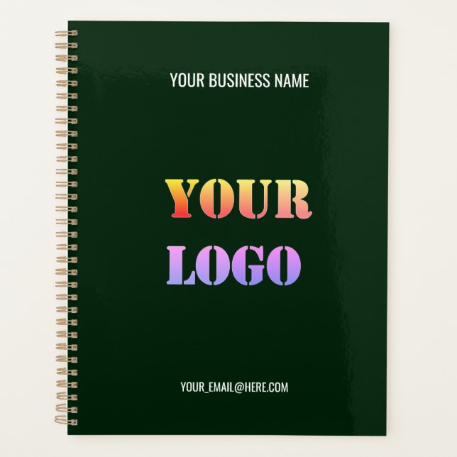 Custom Vompany Logo and Text Business Planner (Front)