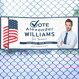 Custom Vote Blue Election Campaign GOTV Rally Banner