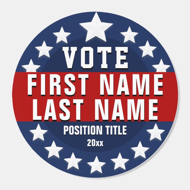 Custom Vote  Classic Round Sticker (Single)
