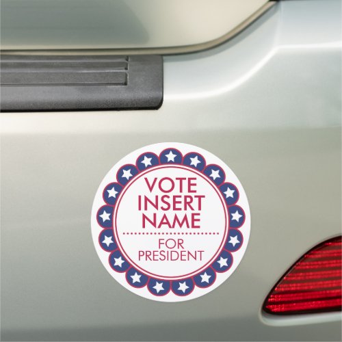 Custom Vote Election Car Bumper Magnet Round