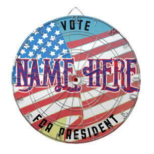 Custom VOTE FOR PRESIDENT Grunge Vintage USA Flag Dart Board