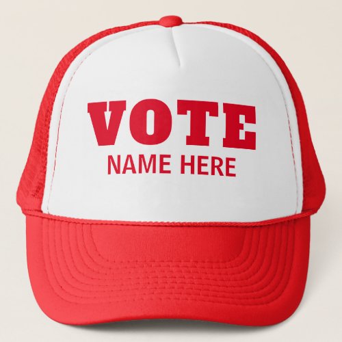 CUSTOM VOTE VOTERS CANDIDATE ELECTION TRUCKER HAT