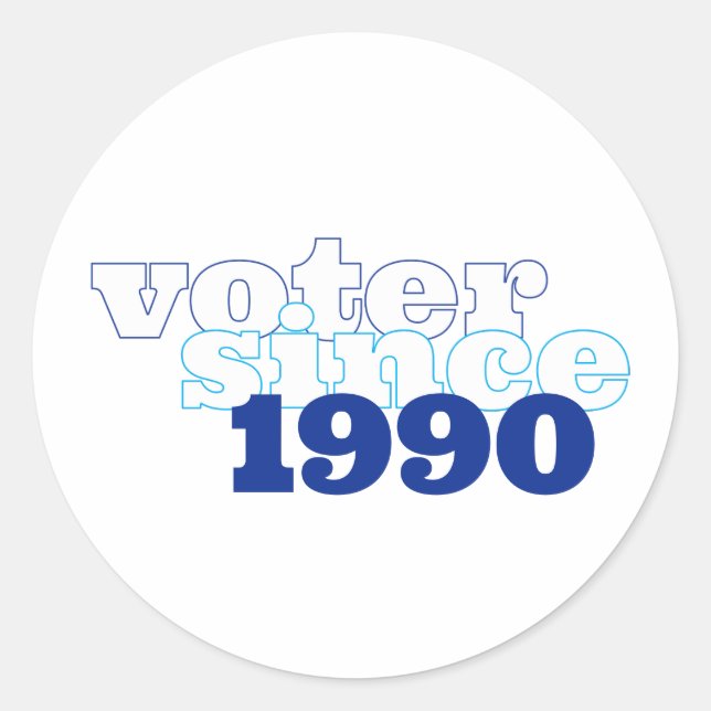 Custom Voter Since Year Classic Round Sticker (Front)