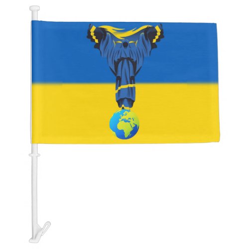 Custom Wake Up World _ I support Ukraine UKRAINIAN Car Flag