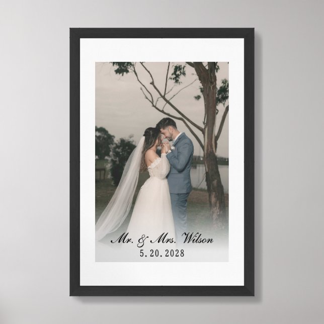 Custom Wall Art for Wedding & Anniversary Gift (Framed Front)
