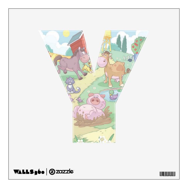 Custom Wall Decal/Cartoon Farm Animals Decal (Front)