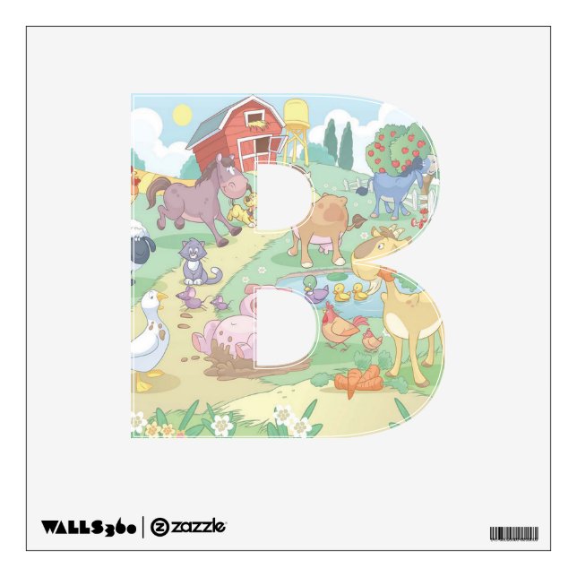Custom Wall Decal/Cartoon Farm Animals Sticker (Front)