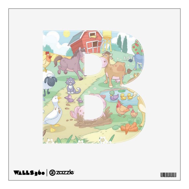 Custom Wall Decal/Cartoon Farm Animals Sticker (Front)